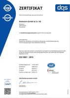 Zertifikat Qualitätsmanagementsystems 2015